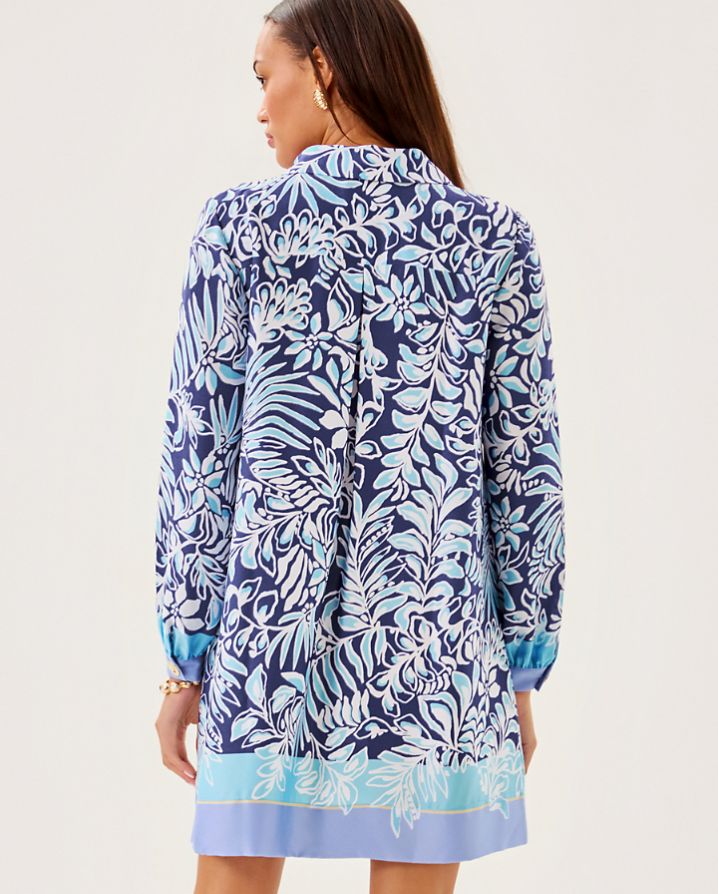 IRALANNE LONG SLEEVE POPOVER SHIRTDRESS