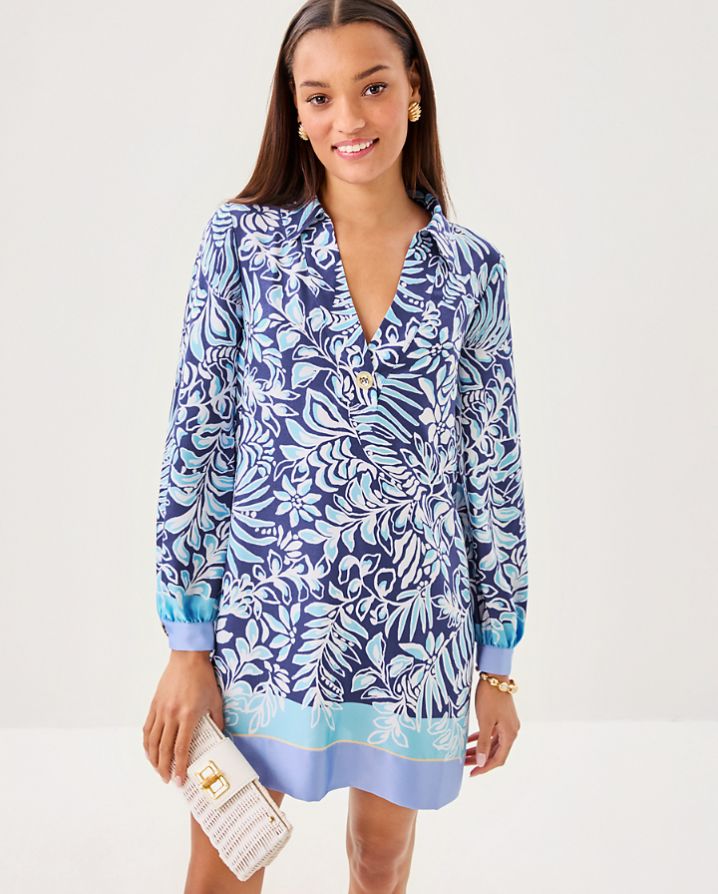 IRALANNE LONG SLEEVE POPOVER SHIRTDRESS