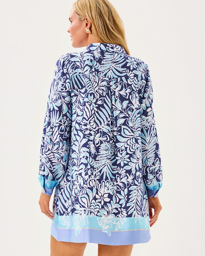 IRALANNE LONG SLEEVE POPOVER SHIRTDRESS