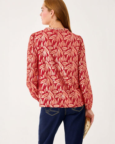 GIANA LONG SLEEVE SILK TOP