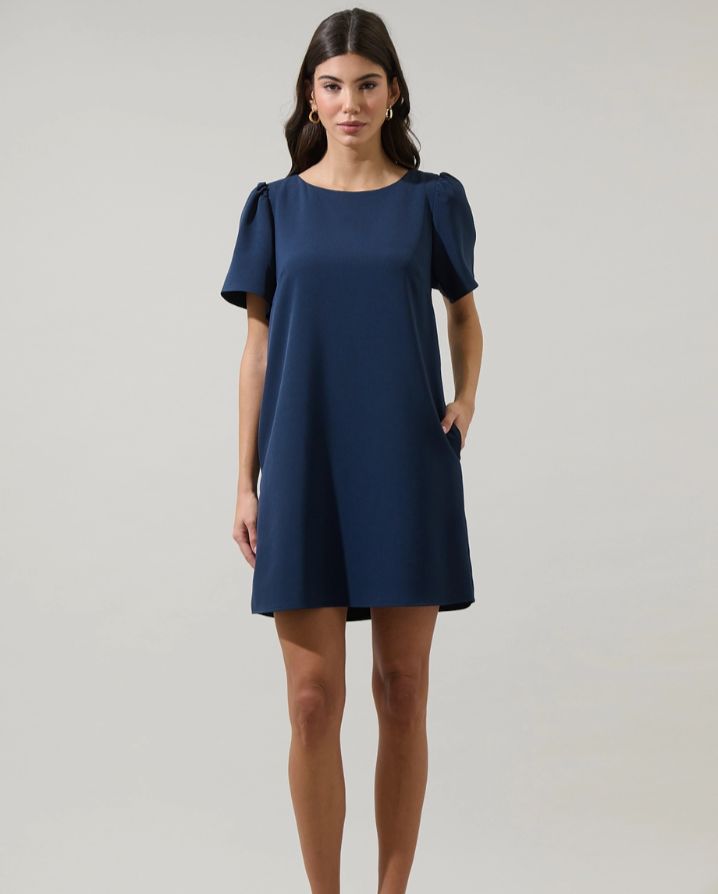 URANIA BOW SHIFT MINI DRESS