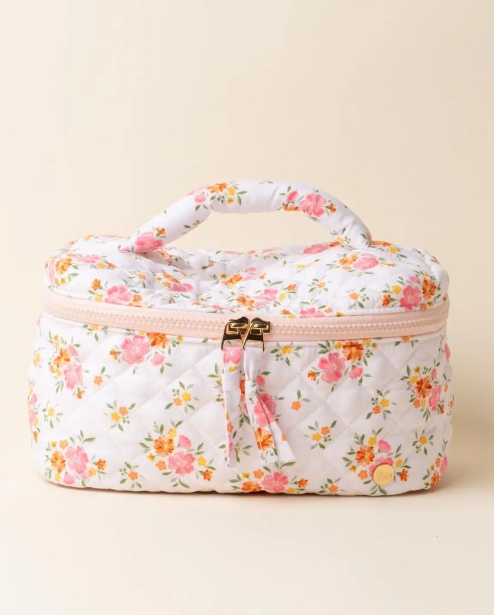 GO & GLAM QUILTED COSMETIC BAG