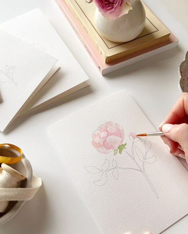 GARDEN FLOWERS PAINTABLE NOTECARDS