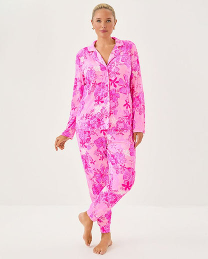PJ KNIT LS BUTTON-UP TOP