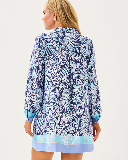 IRALANNE LONG SLEEVE POPOVER SHIRTDRESS