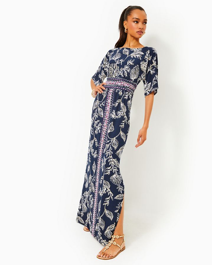 PARIGI BOAT NECK MAXI DRESS