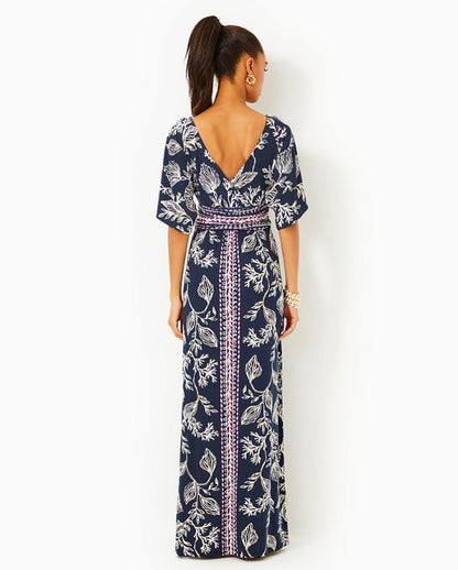 PARIGI BOAT NECK MAXI DRESS