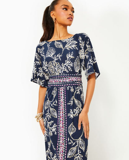 PARIGI BOAT NECK MAXI DRESS