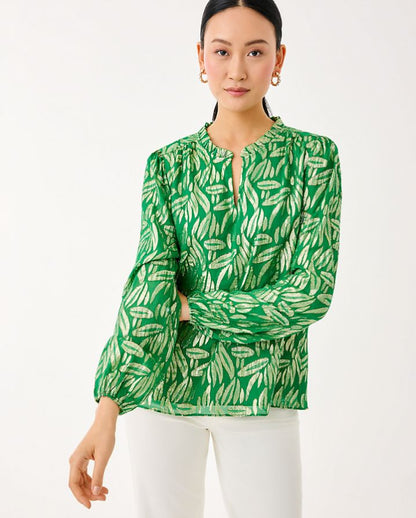 GIANA LONG SLEEVE SILK TOP