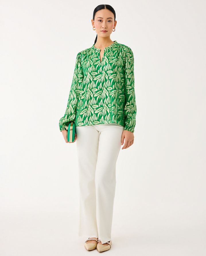 GIANA LONG SLEEVE SILK TOP