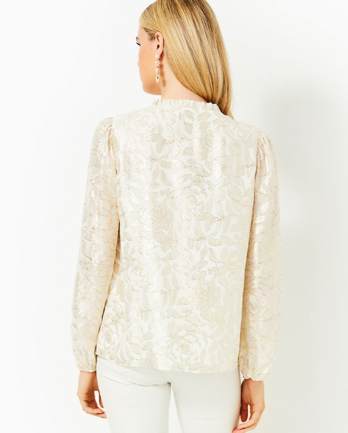 GIANA LONG SLEEVE SILK TOP