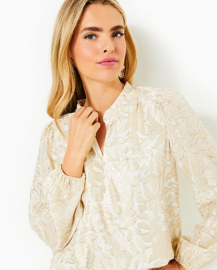 GIANA LONG SLEEVE SILK TOP