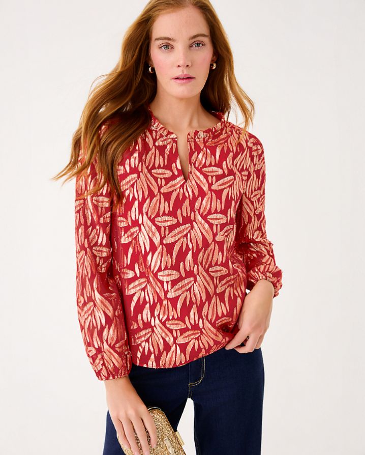 GIANA LONG SLEEVE SILK TOP