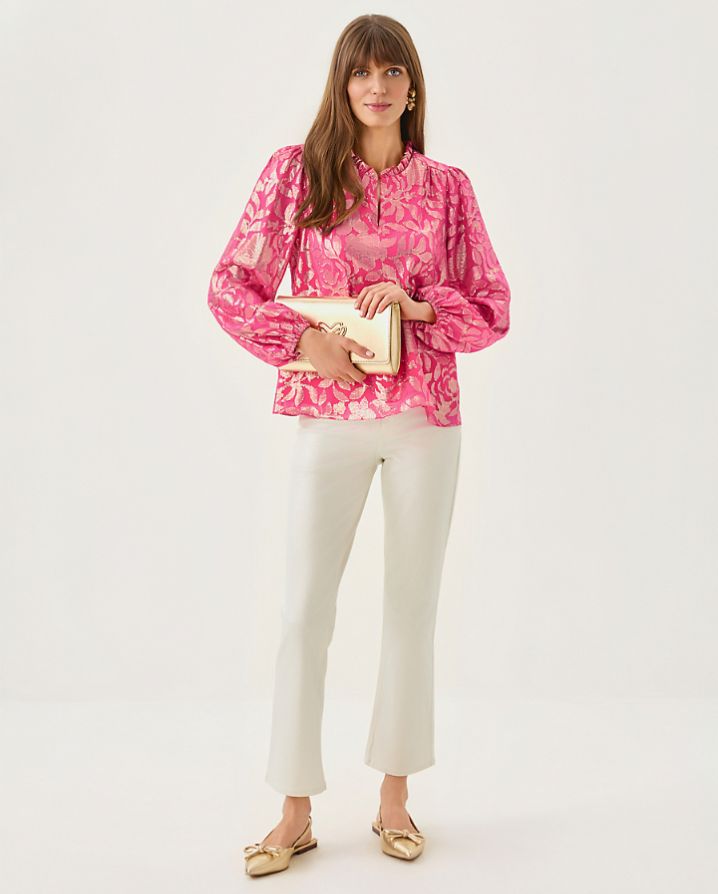 GIANA LONG SLEEVE SILK TOP