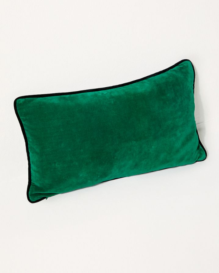 LUMBAR EMBROIDERED VELVET PILLOW