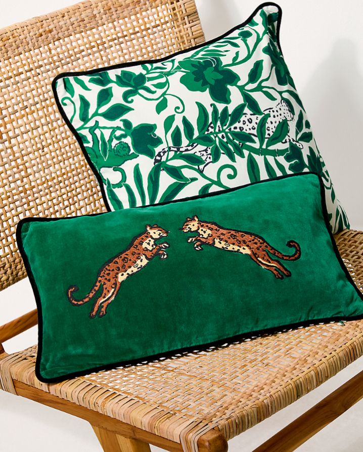 LUMBAR EMBROIDERED VELVET PILLOW