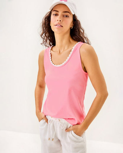 GABBIE CROCHET TRIMMED KNIT TOP