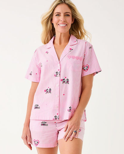 MARI PJ BUTTON-UP TOP