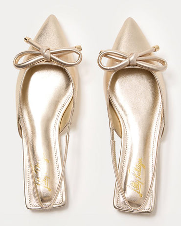 BRIT LEATHER BOW SLINGBACK