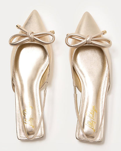 BRIT LEATHER BOW SLINGBACK
