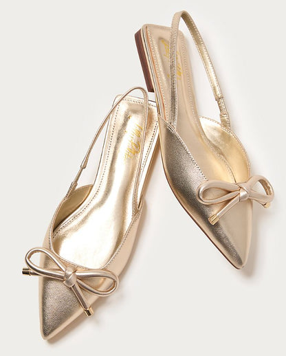 BRIT LEATHER BOW SLINGBACK