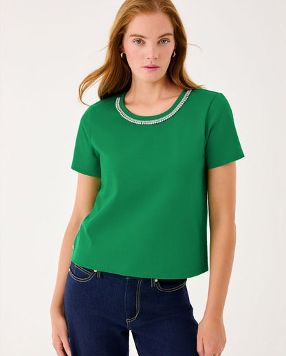 CLAIRMONT RHINESTONE KNIT TOP