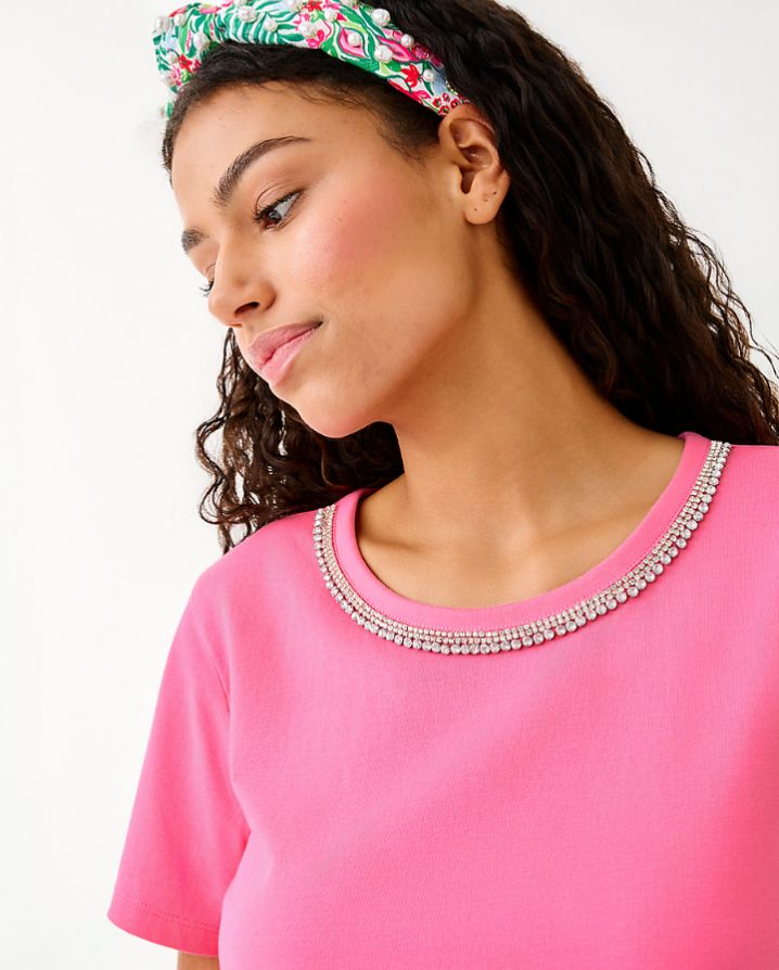 CLAIRMONT RHINESTONE KNIT TOP