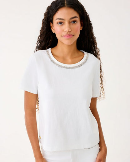 CLAIRMONT RHINESTONE KNIT TOP