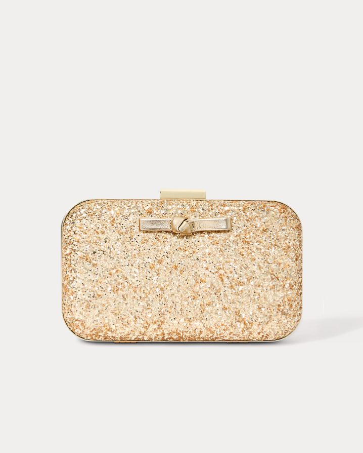 WANDA BOW GLITTER CLUTCH