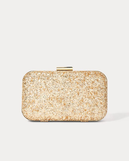 WANDA BOW GLITTER CLUTCH