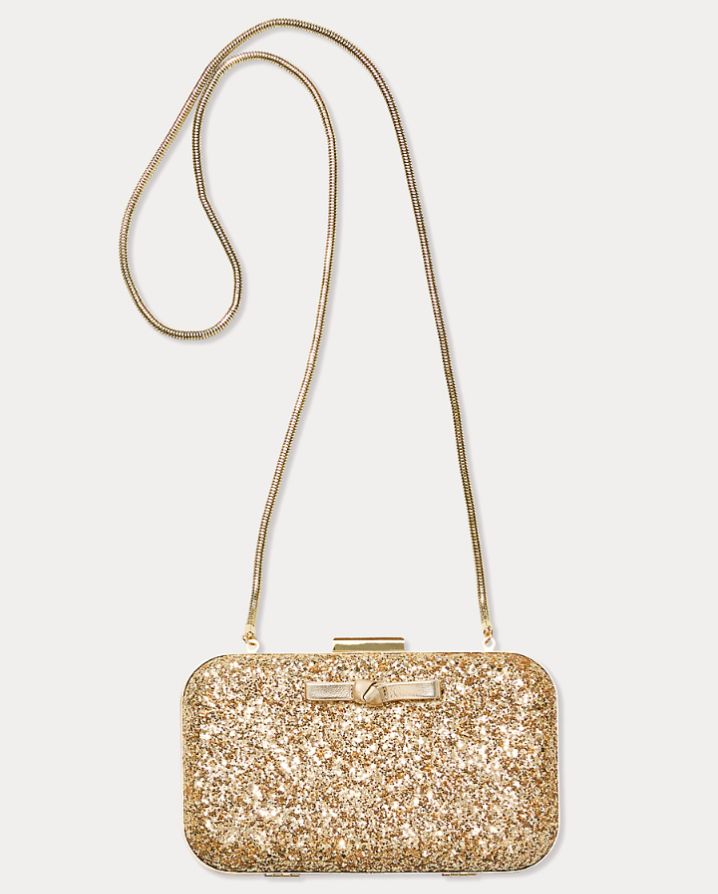 WANDA BOW GLITTER CLUTCH