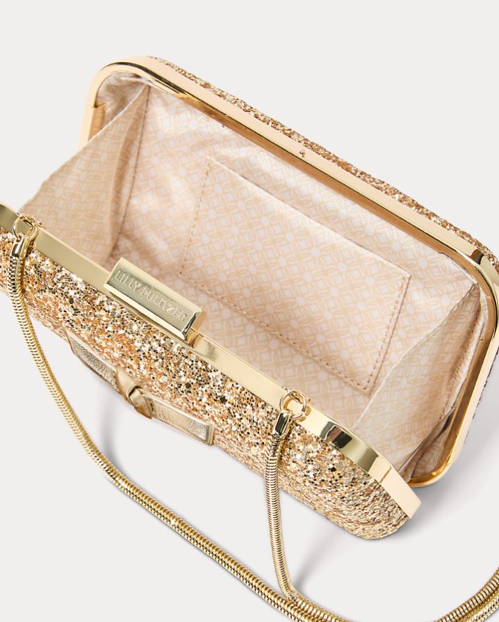 WANDA BOW GLITTER CLUTCH