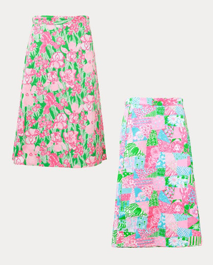CONSTANCE REVERSIBLE MIDI SKIRT
