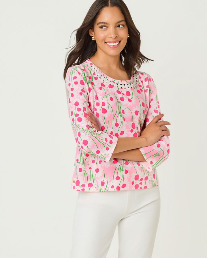 CLAIRMONT 3/4 SLEEVED KNIT TOP