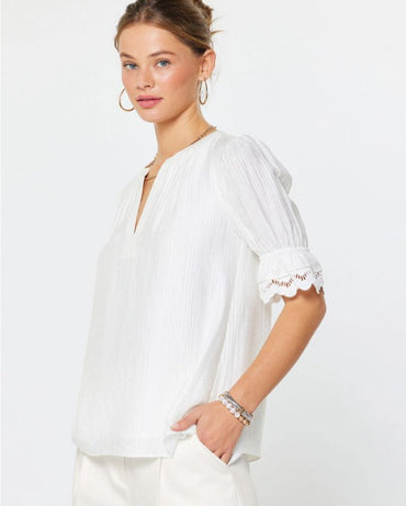CRINKLE TEXTURE HALF SLEEVE BLOUSE