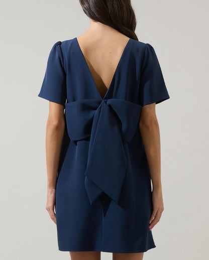 URANIA BOW SHIFT MINI DRESS