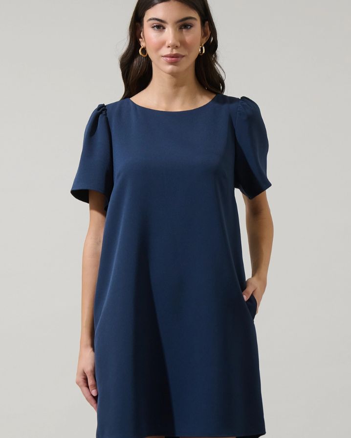 URANIA BOW SHIFT MINI DRESS