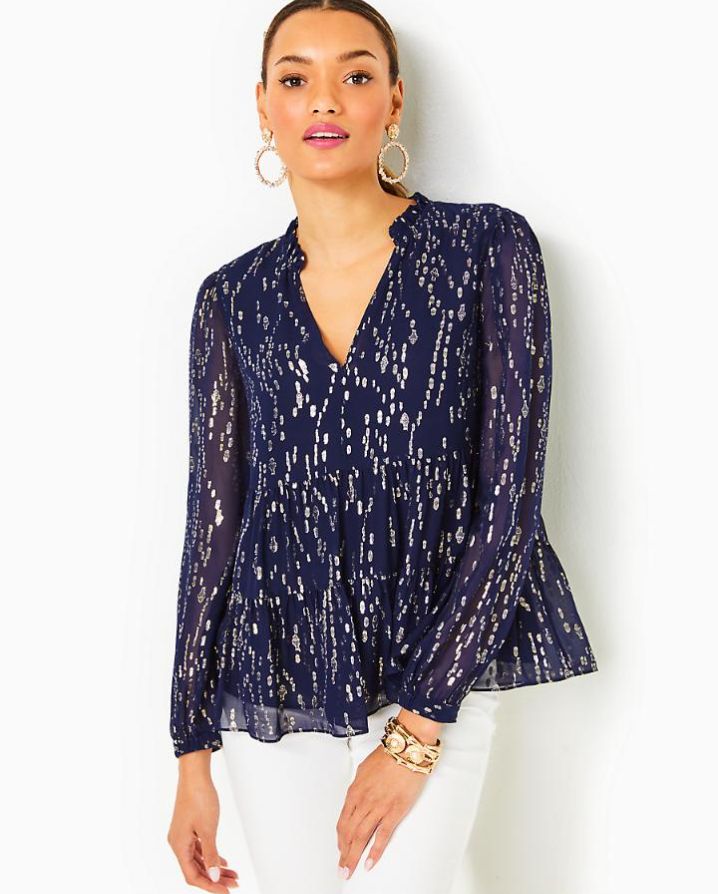 SARITA LONG SLEEVE SILK TOP