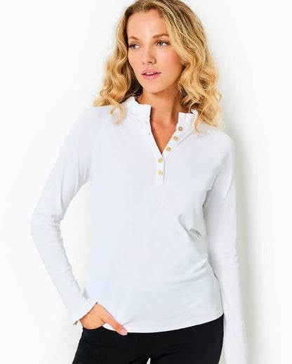 FRIDA SCALLOP LONG SLEEVE POLO