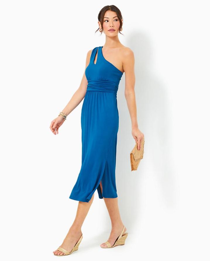 HELINA ONE SHOULDER MIDI