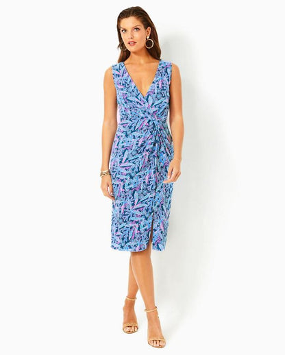 ODELLA V-NECK MIDI DRESS