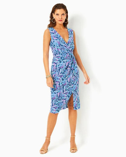 ODELLA V-NECK MIDI DRESS