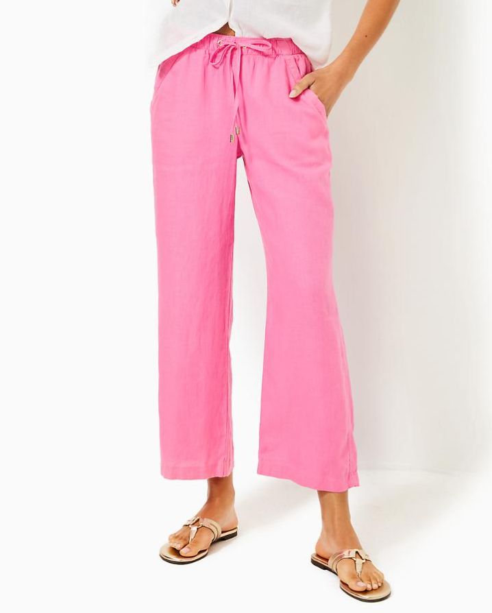 BRAWLEY LINEN CROP PANT