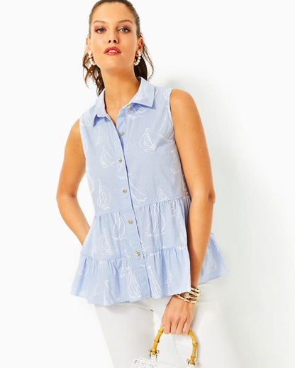 BREAH SLEEVELESS BUTTON DOWN