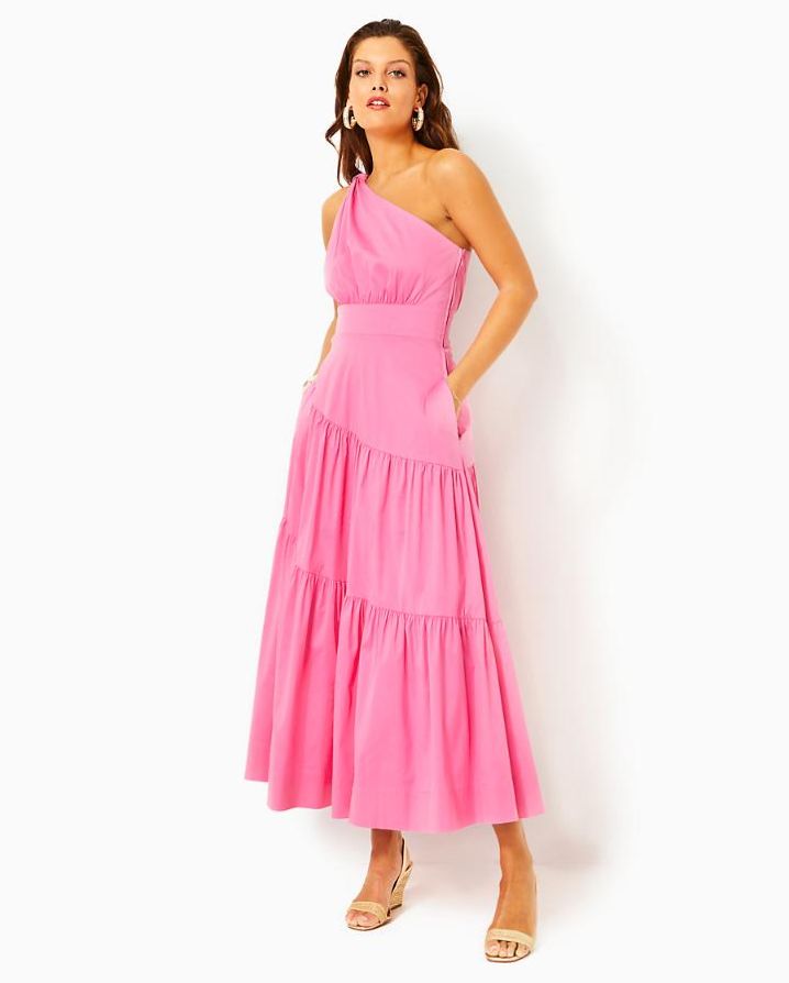 LUCILYN ONE SHOULDER MAXI DRESS