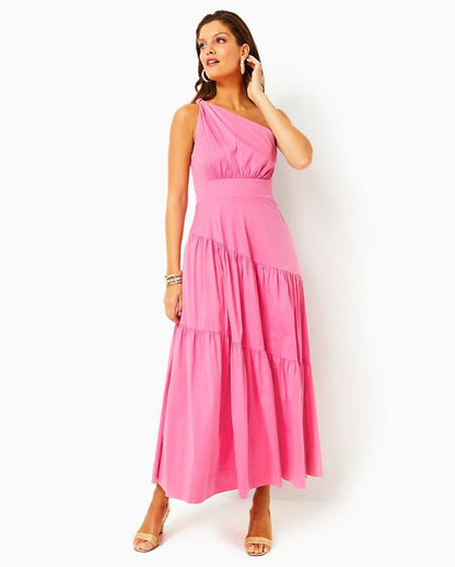 LUCILYN ONE SHOULDER MAXI DRESS