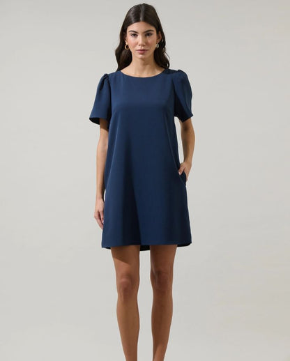 URANIA BOW SHIFT MINI DRESS