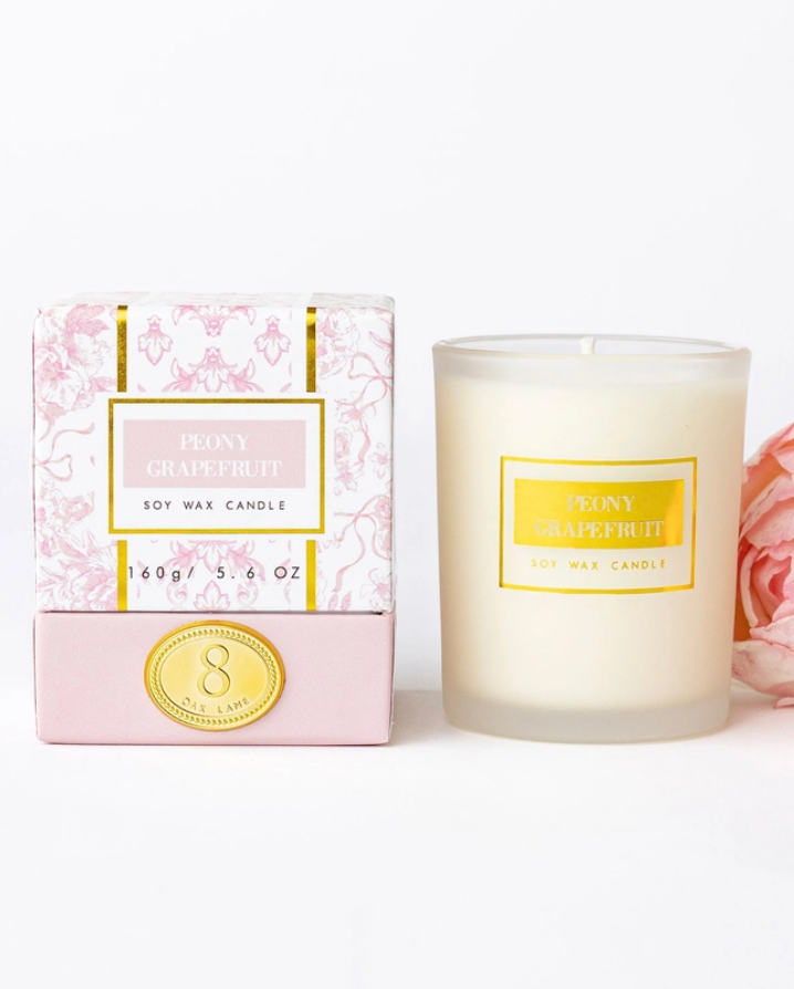 PEONY GRAPEFRUIT SOY WAX CANDLE