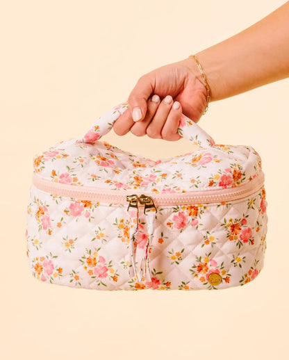 GO & GLAM QUILTED COSMETIC BAG